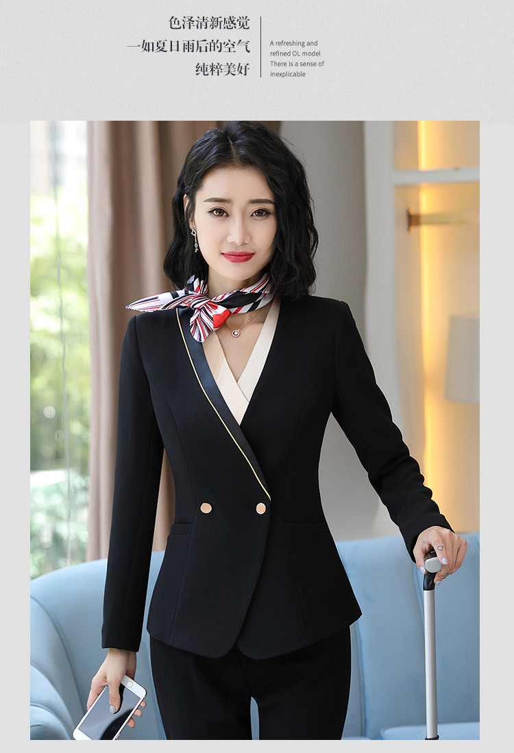 珠宝金店销售营业员工作服女夏季老庙周大生中国黄金职业西装工装