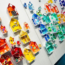 W6OI彩色玻璃房子幼儿园墙环创装饰材料班级手工美术区角墙面墙饰