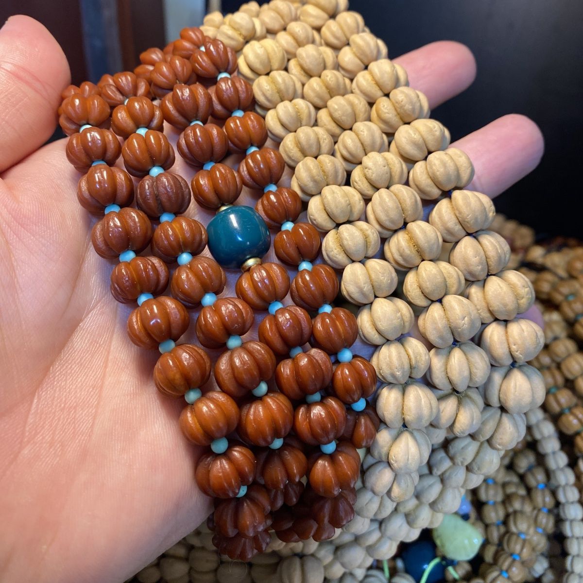 山楂核五福籽108脖挂文玩五福籽佛珠顶级批发纯手工小金刚手串