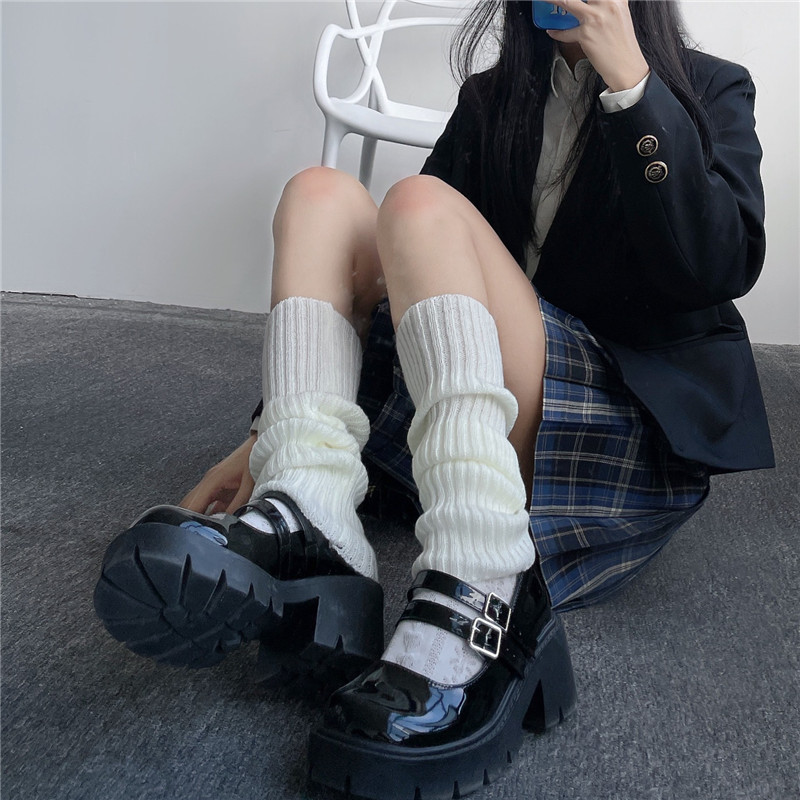 Knitted JK Foot Sock Socks Women's Long Socks Calf Socks Leg Warmer Autumn and Winter Warm Bunching Socks Lolita Knee Socks Wholesale