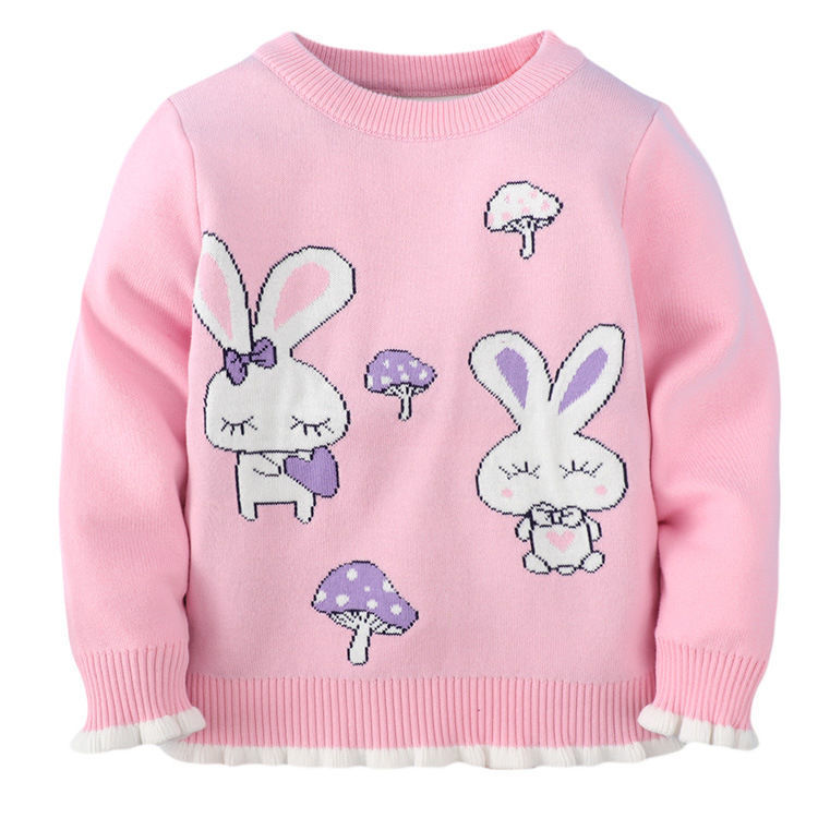 童装毛衣女童2022新款可爱兔子卡通动漫针织衫中小童秋冬套头打底