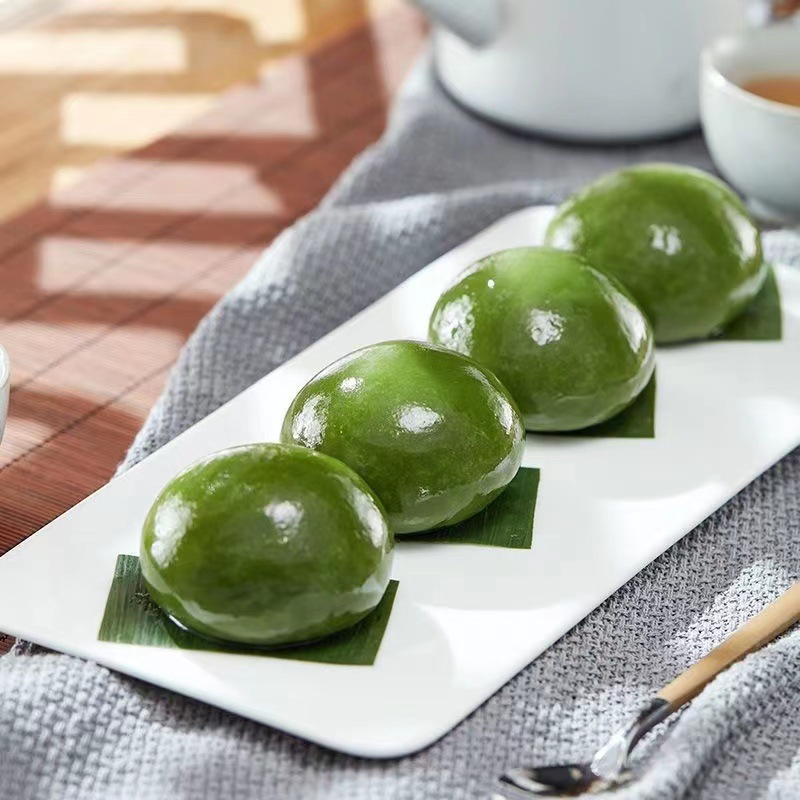 艾草青团麻糍清明果子糯米糍网红休闲咸蛋黄肉松艾叶团子红豆味