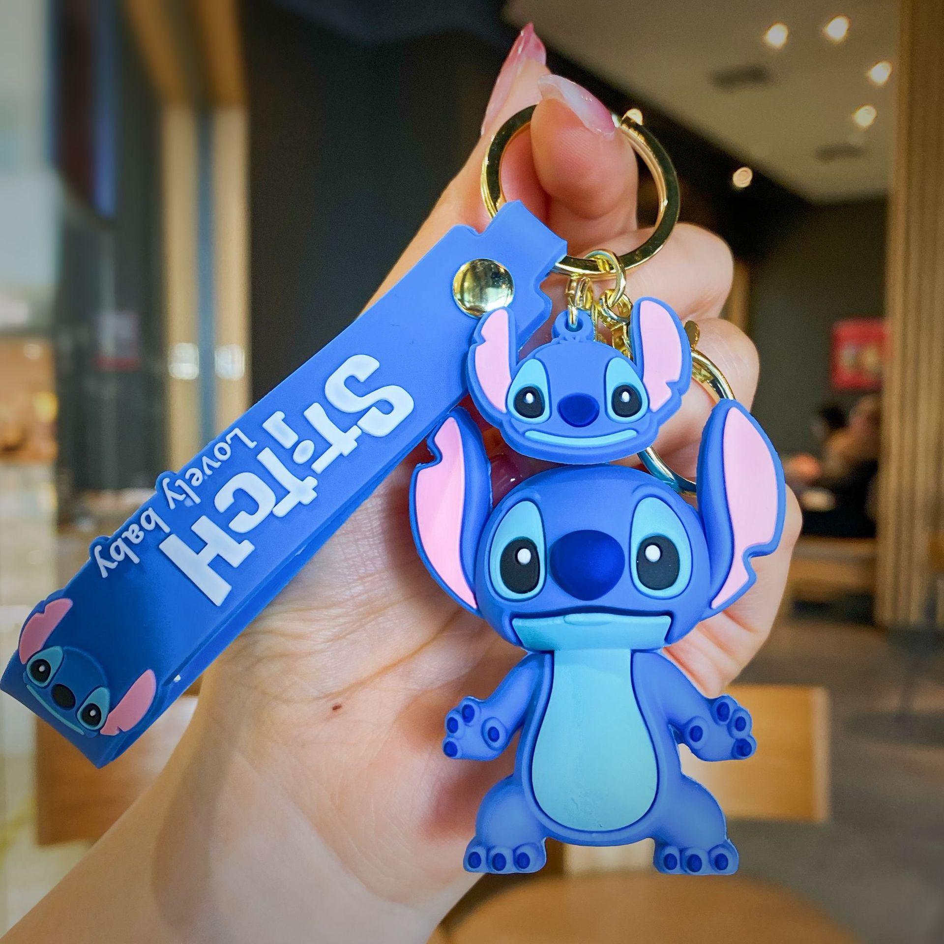 Creative Cartoon Stitch Keychain Cute Cars and Bags Couple Key Chain Pendant Accessories Stall Gift