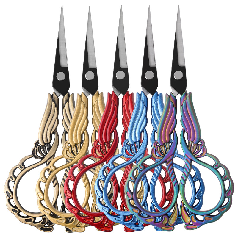 2023 New Black Blade Vintage Craft Orchid Scissors Super Sharp Thin Tea Bag Scissors Embroidery Professional Small Scissors