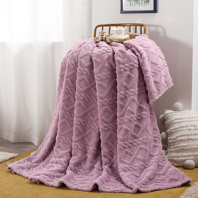 Single Layer Tower Skin Velvet Solid Color Blanket Household Minimalist Office Nap Blanket Air Conditioning Blanket Cover Blanket Blanket Wholesale