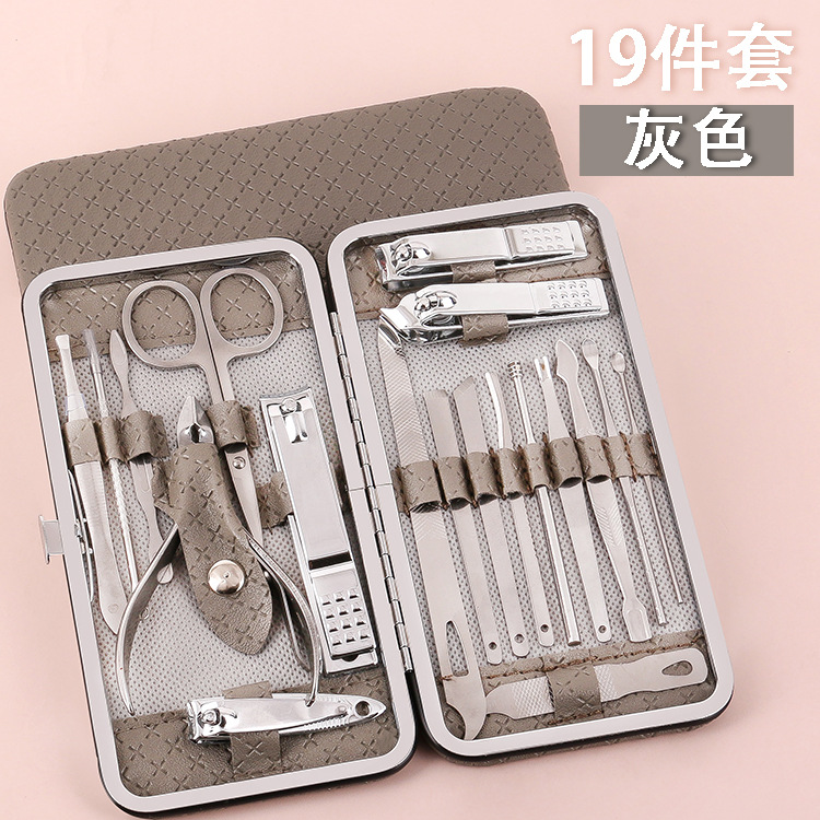 Manicure Set Wholesale Local Gold 19-Piece Set Beauty Manicure Manicure Tools Gift Nail Clippers Nail Clippers Set