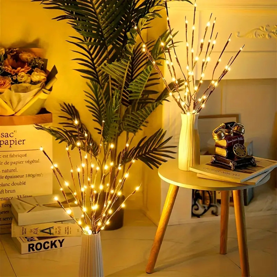 LED Colored Lamp Flashing Light Branch Light Battery Room Decorative Light Holiday Light Branch Light Vase Decoration Tree Light