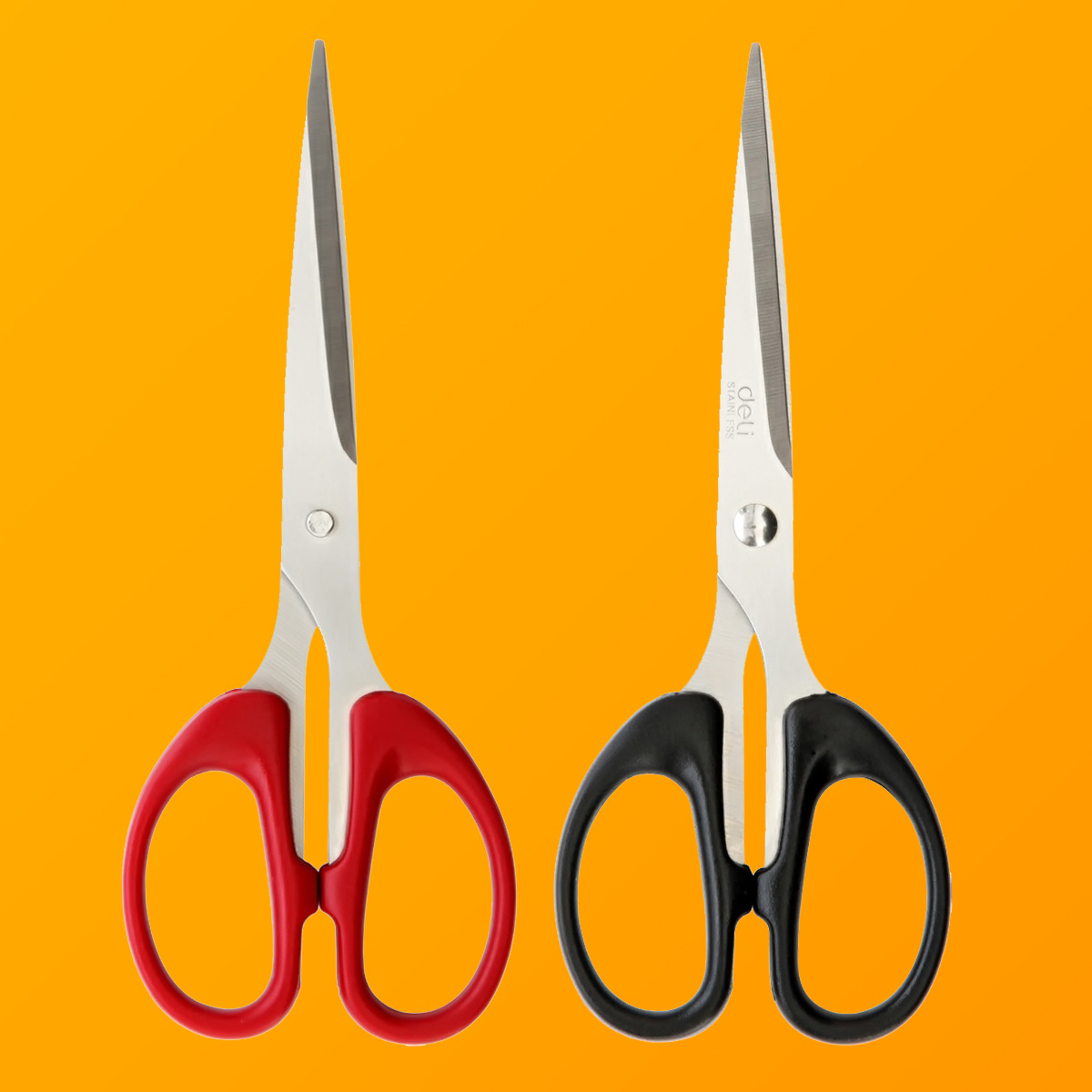 得力6034大号不锈钢剪刀办公家用裁缝剪刀学生美工裁纸剪刀批发