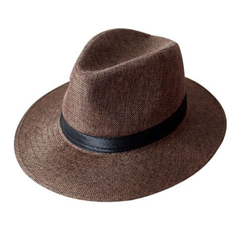 春秋季中年男礼帽男士春夏天帽子中老年遮阳爵士帽亚麻老人男礼帽