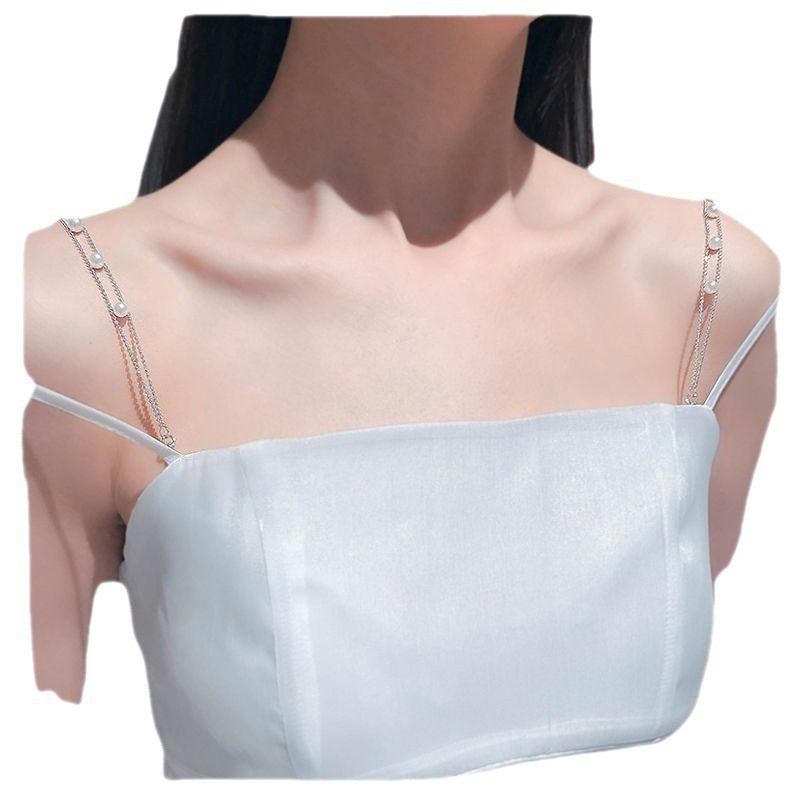 珍珠肩带内衣可拆高颜值挂脖链条替换胸罩带子文胸带隐形外露防滑