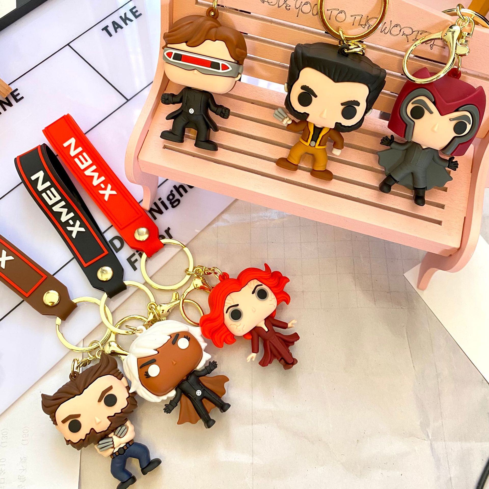 Cross-Border New Arrival Marvel X-Men Keychain Handbag Pendant The Wolverine Cartoon Doll Car Key Chain Wholesale