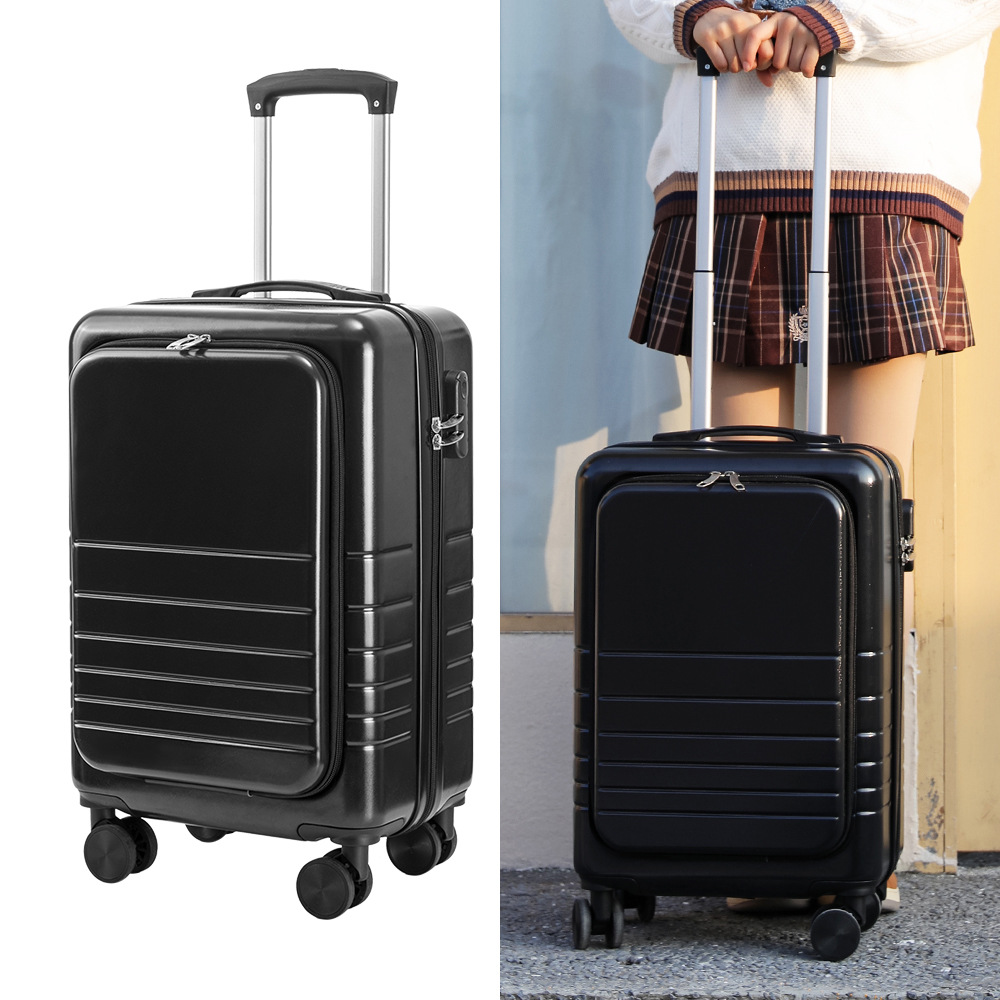 Large Capacity Front Open Cover Luggage Universal Wheel Trolley Case Side Cover Men's Carry-on Luggage Suitcase Men's and Women's Same Style