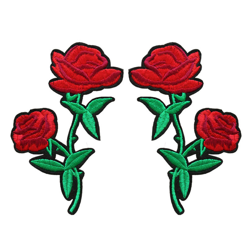 玫瑰花朵布贴衣服补丁贴花图案绣花贴片刺绣补贴裤子小号补洞贴