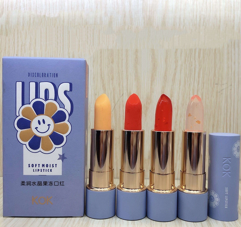 蕾琪kok柔润水晶果冻口红女滋润保湿不沾杯不脱色烈焰红温变唇膏