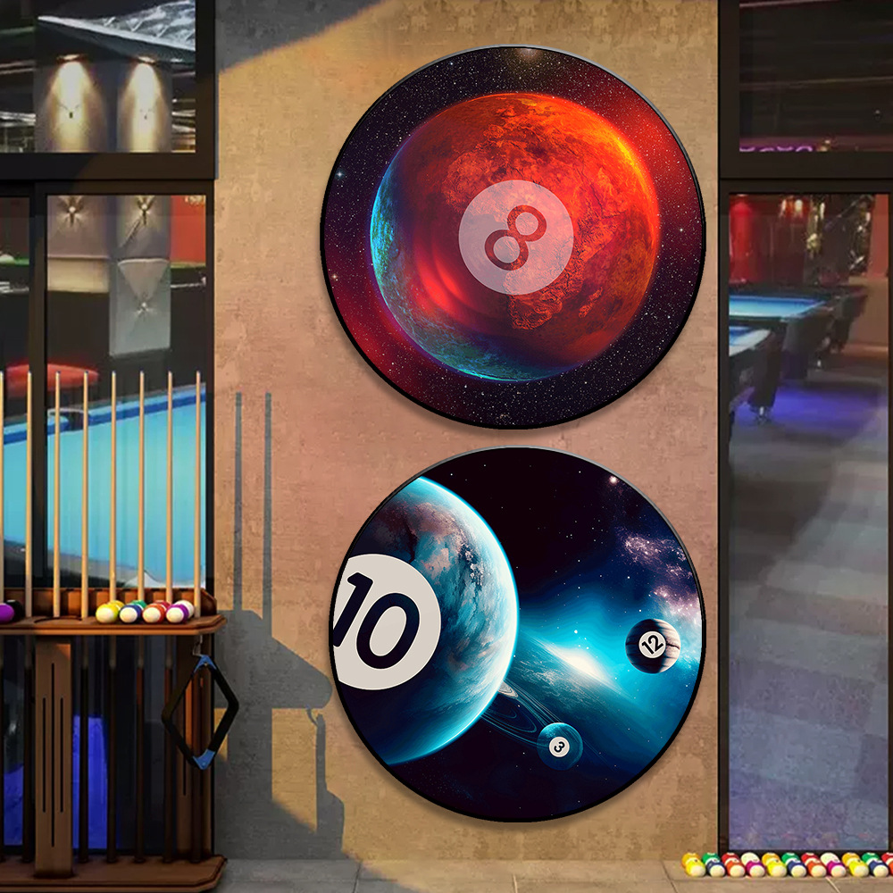 台球室挂画海报商用休息区厅墙面装饰画棋牌星空克俱乐部挂画