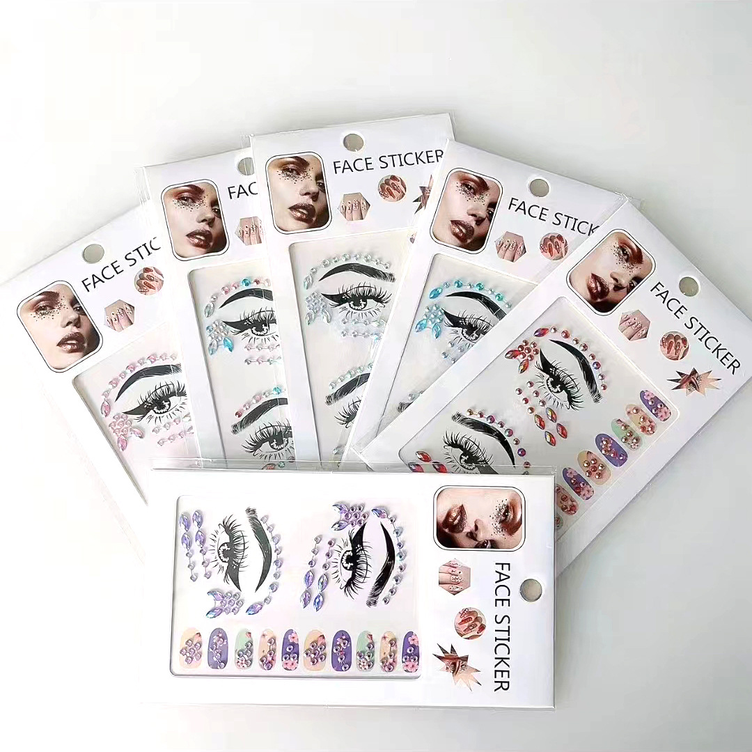 Makeup Performance Facial Eye Makeup Rhinestone Nail Beauty Stickers Resin Eyebrow Diamond Acrylic Diamond Stickers AB Color