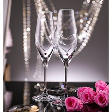 Krosno水晶手工镶水钻婚庆香槟杯带礼盒结婚气泡对杯送礼甜酒杯子