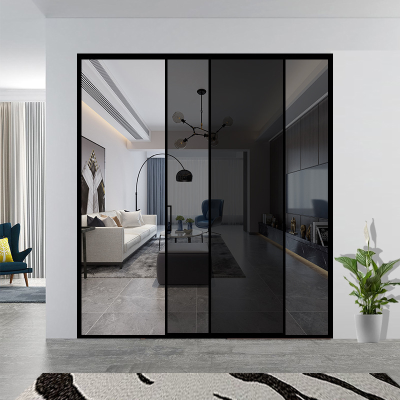 窄边阳台厨房推拉门客厅卧室卫生间隔断玻璃门铝合金折叠移门