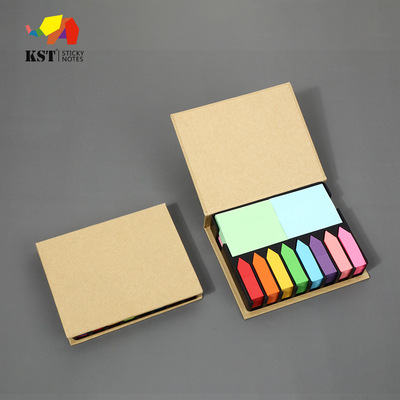 直供商务礼品硬纸卡便签盒多色便利贴组合套装办公用多用途便利贴