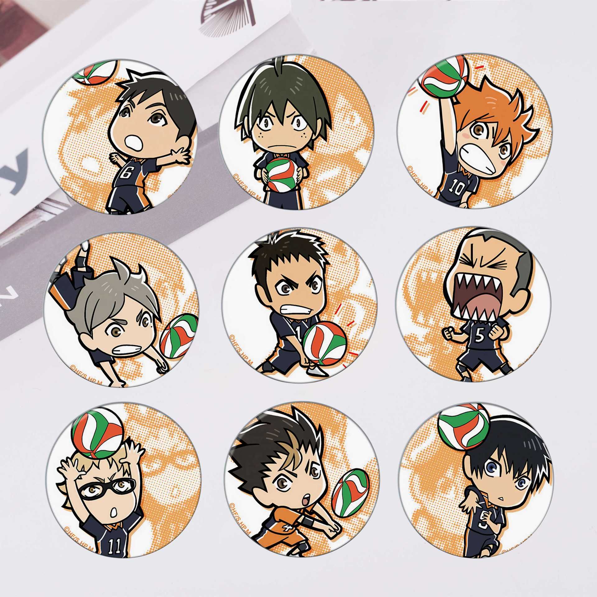 马口铁徽章胸章   动漫周边排球少年徽章58mm圆形明星胸牌