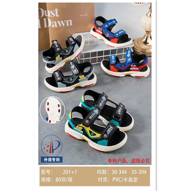 Spring 2022 E-Commerce Hot-Selling Product Korean Style Boys Sandals Soft Non-Slip Fashion Student Children's Sandals Factory Wholesale