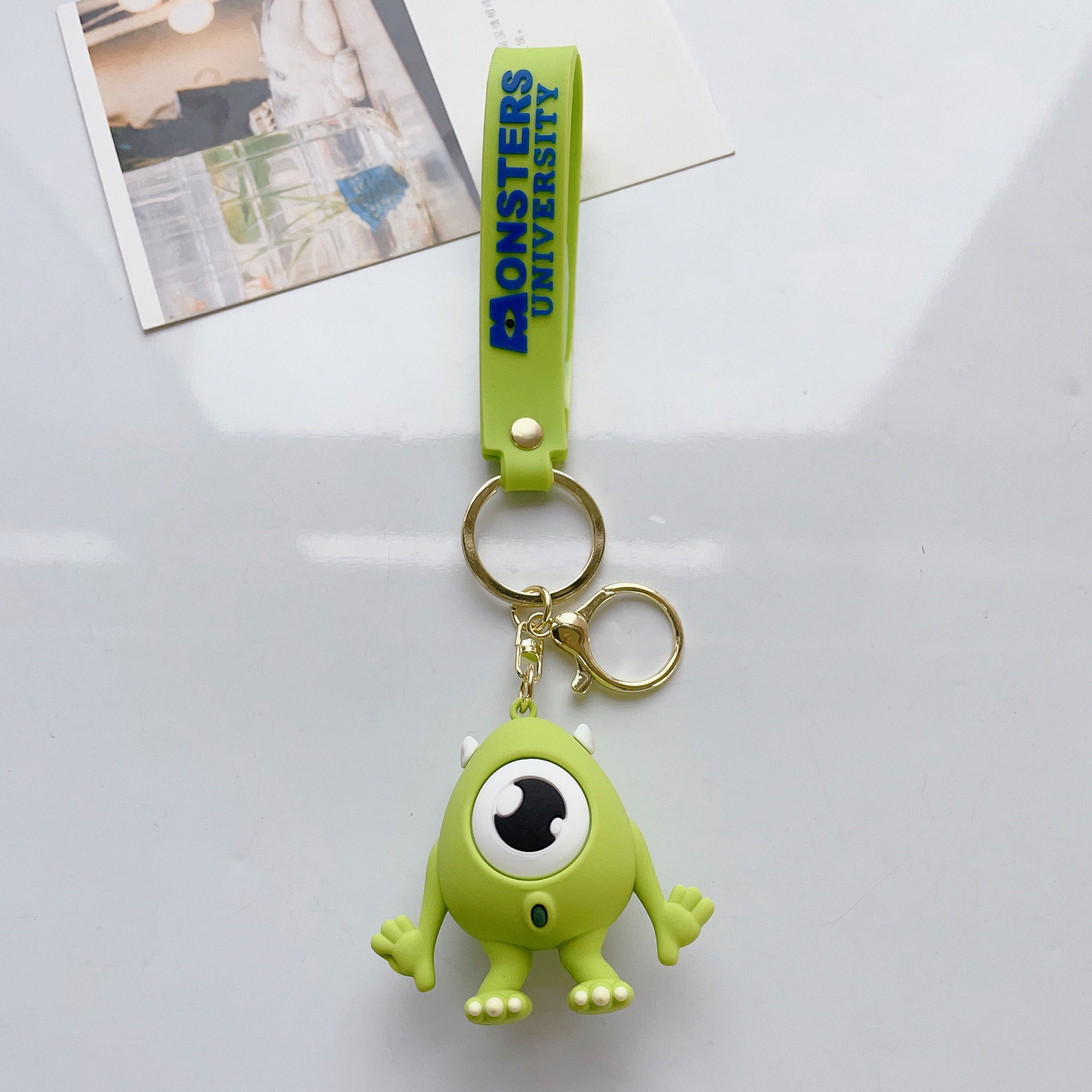 New Creative Monster University Keychain Doll Pixar Three-Eyed Alien Cute Backpack Car Trinkets Wholesale