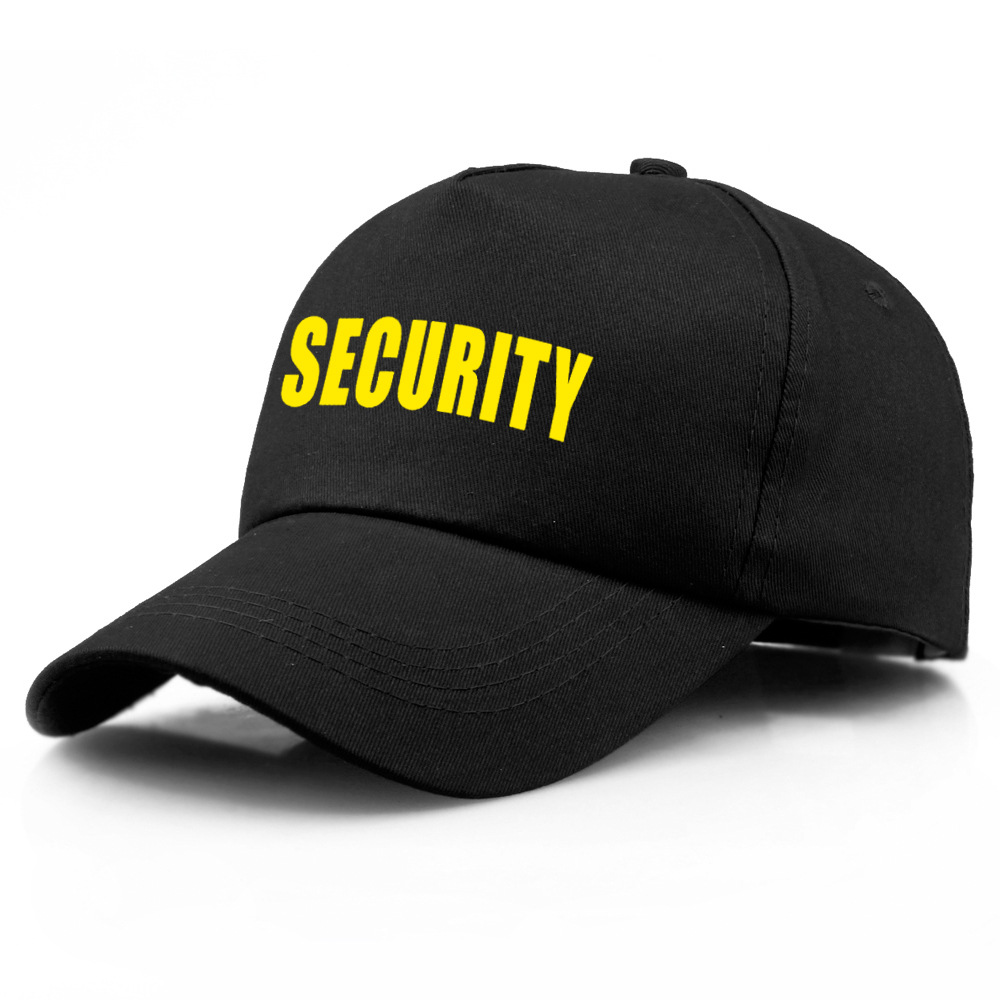 security棒球帽子印花鸭舌帽安保夏天户外防晒遮阳透气保安帽子