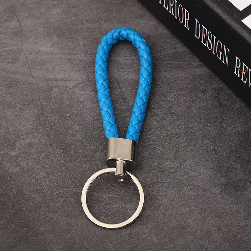 Creative New Leather Rope Keychain Woven Automobile Hanging Ornament Color Key String Pendant Activity Small Gift Ornament