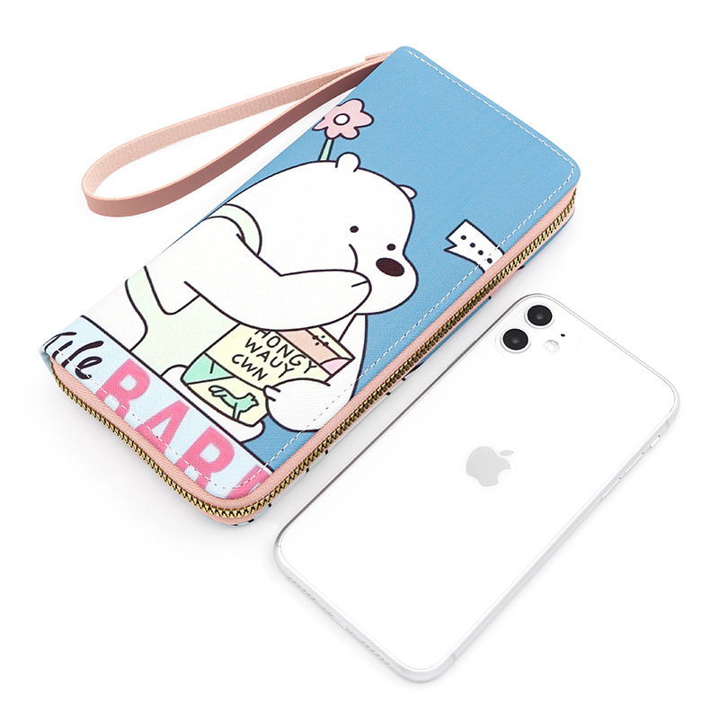 New Cute Long Cartoon Wallet Student Only Large Capacity Multiple Card Slots Zipper Mobile Phone Bag Clutch