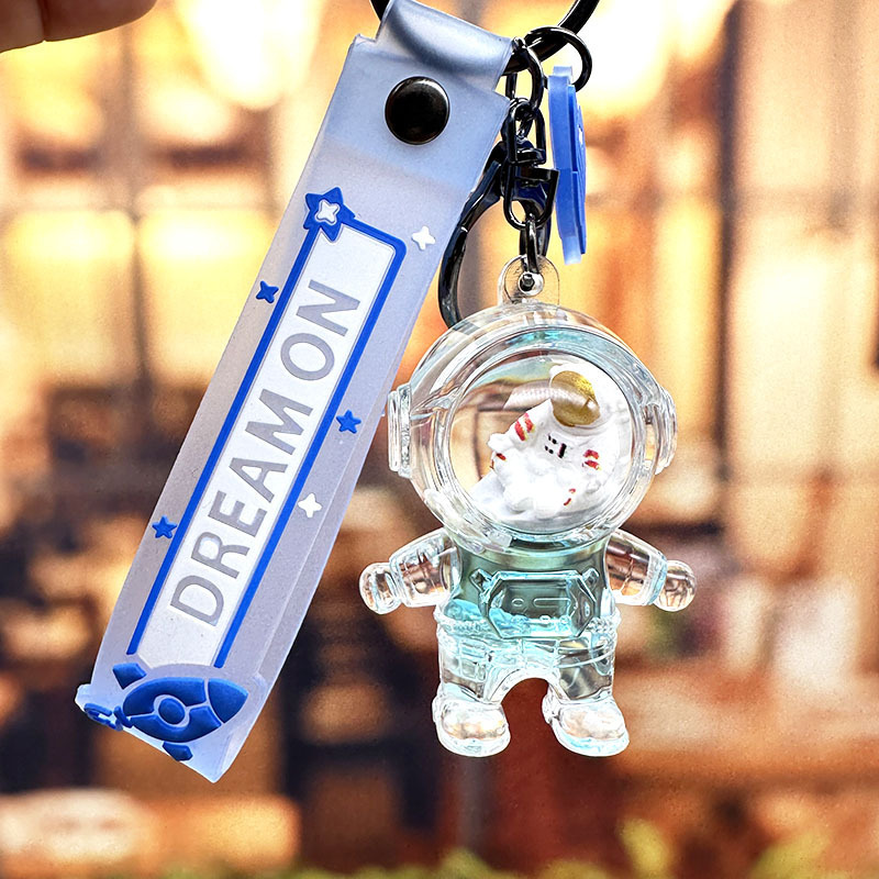 Fashion Astronaut Quicksand Bottle Keychain Transparent Drifting Bottle Spaceman Doll Exquisite Car Bag Key Chain