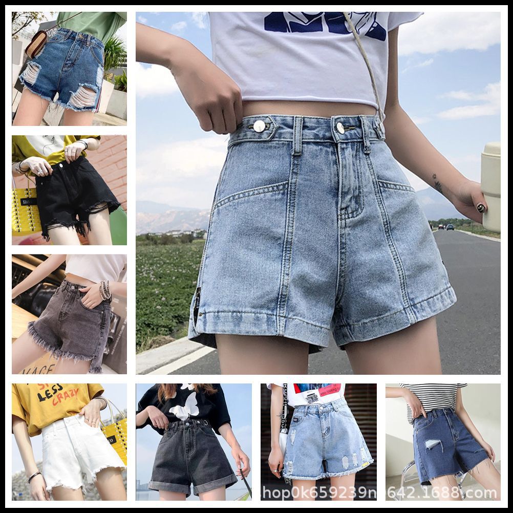 denim shorts women 2023 summer new women‘s jeans ripped slimming women‘s hot pants foreign trade supply wholesale