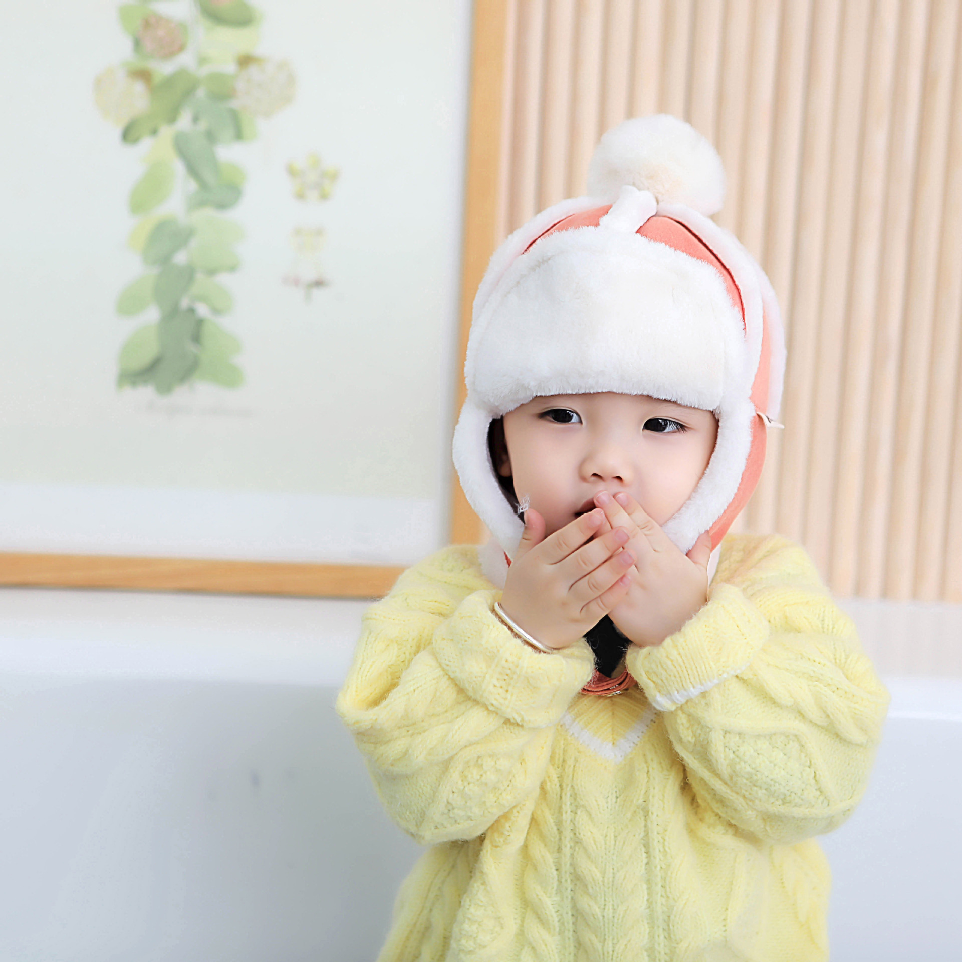 儿童帽子冬季男童雷锋帽宝宝护耳帽男女童防风帽小孩1-5岁3保暖帽