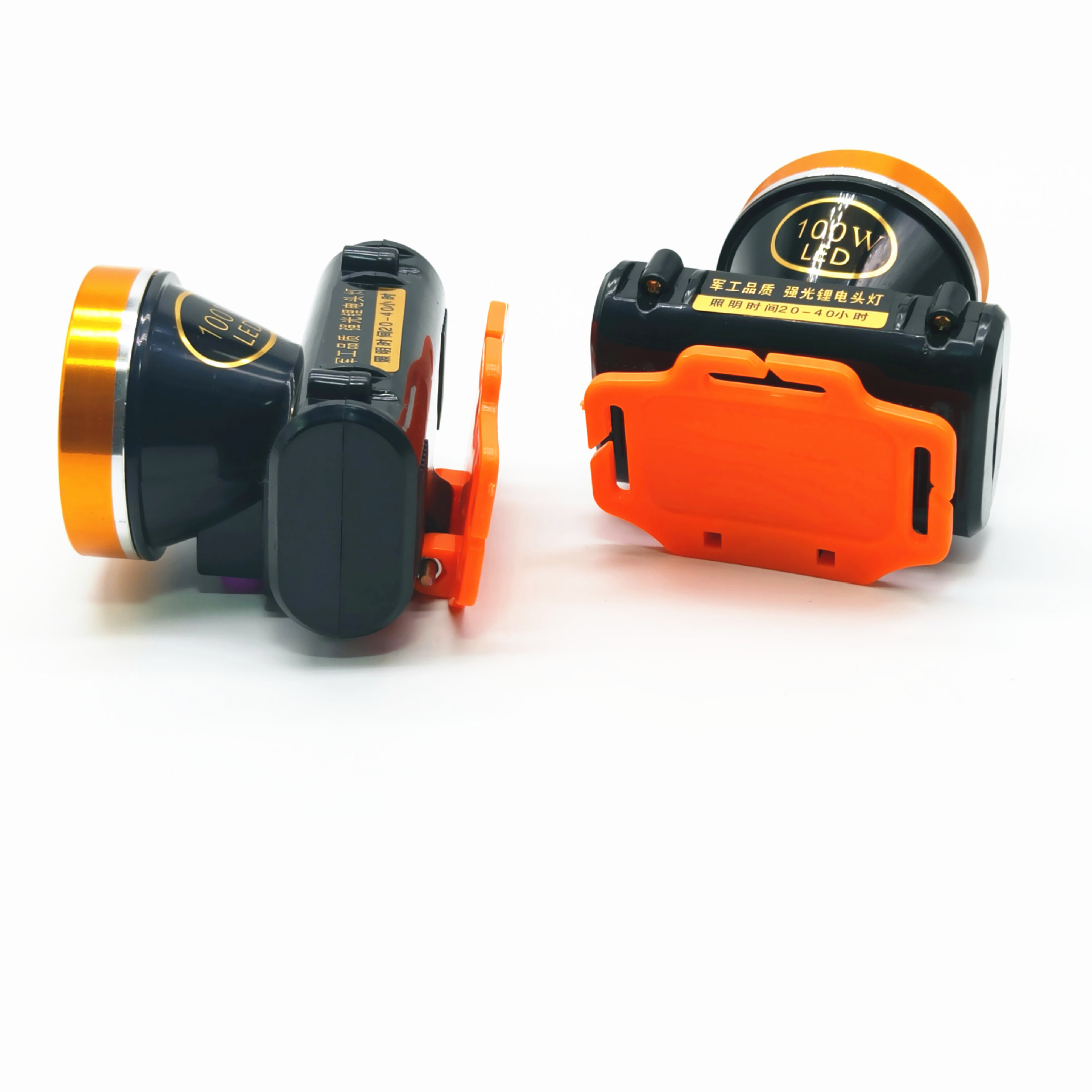 led头灯双锂电100w防水式户外强光钓鱼灯大功率充电超亮远射头灯