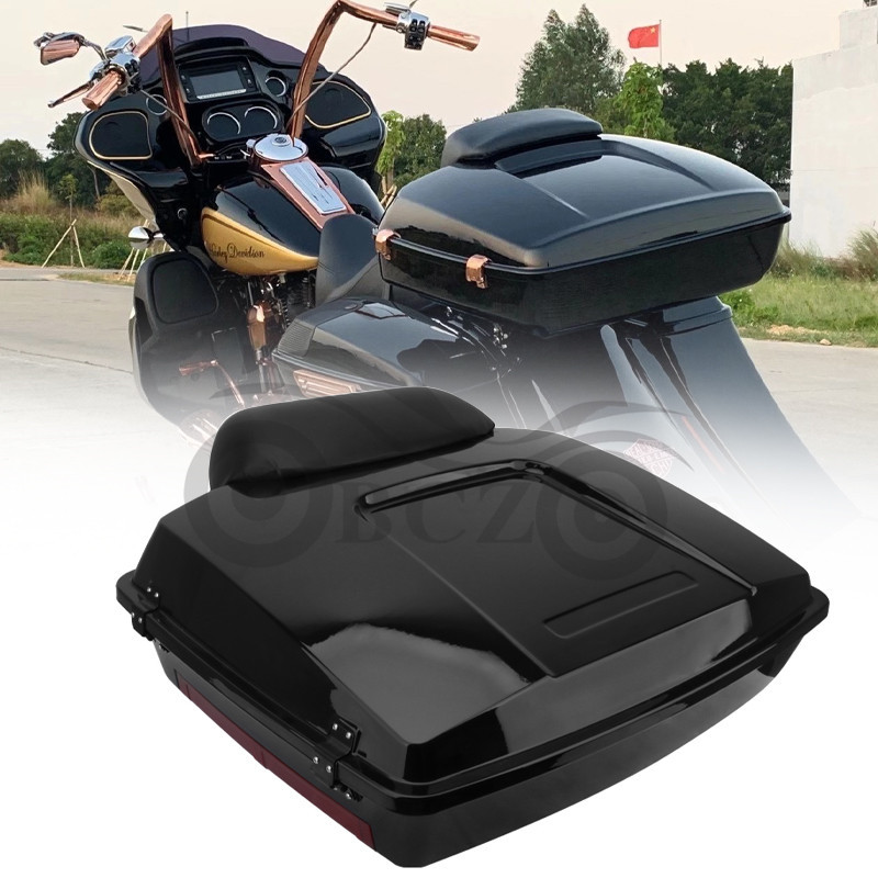摩托车哈雷巡航太子车改装后尾箱后备箱后工具箱 边箱黑色