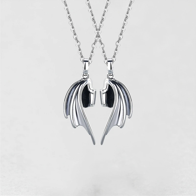 跨境专供天使之翼项链合金吊坠项链情侣翅膀欧美流行饰品礼物项链
