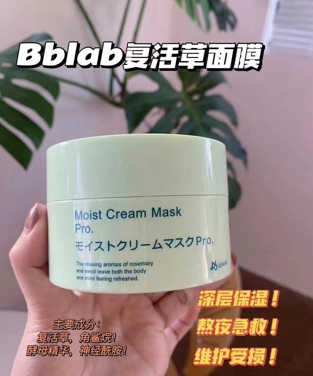 日本复活草面膜修复补水保湿睡眠面膜胎盘素滋润涂抹水洗式175g