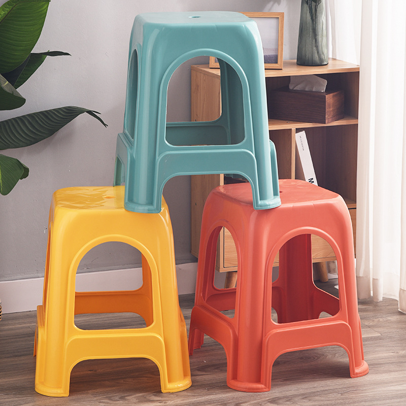 家用塑料凳子加厚高凳板凳成人餐桌凳客厅方椅子经济型胶登批发