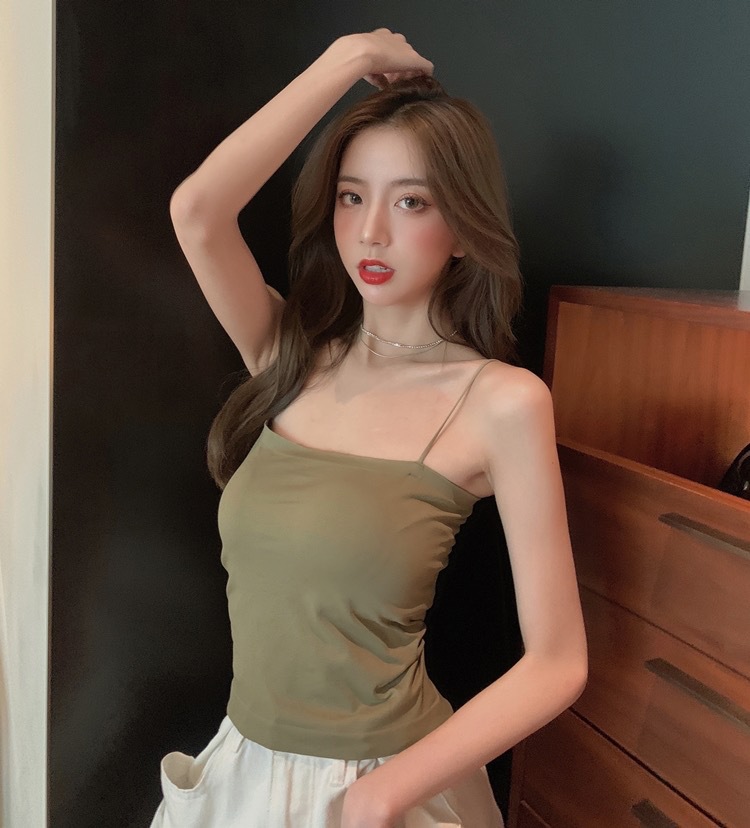 Hot Girl 1806 Beauty Back Camisole Women's Outer Wear Chest Pad Fixed Cup Breathable High Elastic Comfortable Underwear Bandeau Tube Top