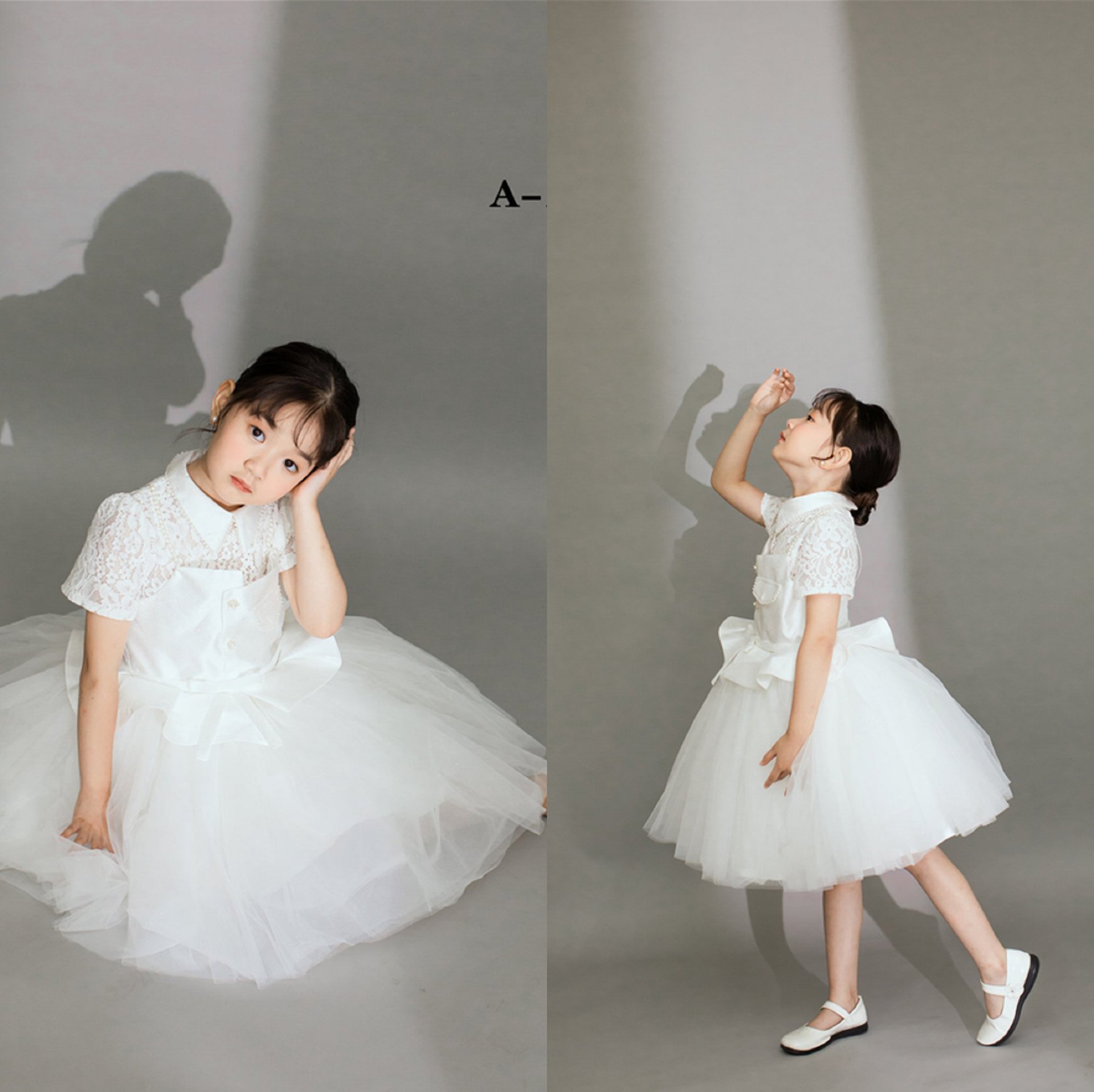 新款儿童摄影服装女孩公主裙影楼工作室女童写真拍照白色连衣裙