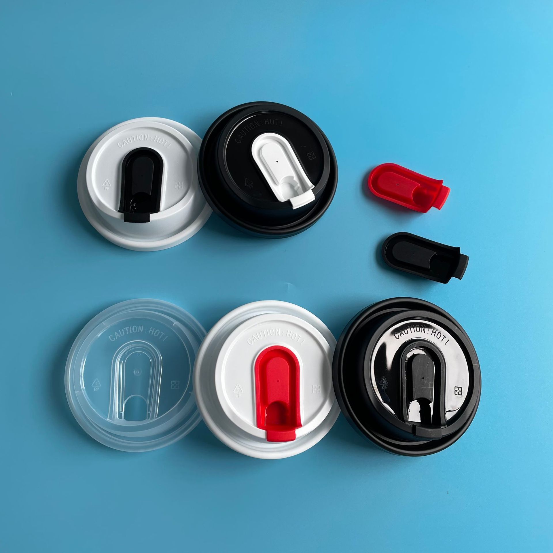 u型槽分体饮料密封盖 密封奶茶杯盖一次性饮料杯盖打包盖塑料杯盖