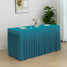 UG73会议桌布长方形长条室桌商务展会桌套罩简约瑞典绒布布艺桌裙