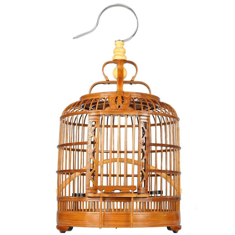黄豆鸟笼竹制绣眼笼麻料芙蓉相思玉鸟金丝小鸟笼小型小号迷你圆笼
