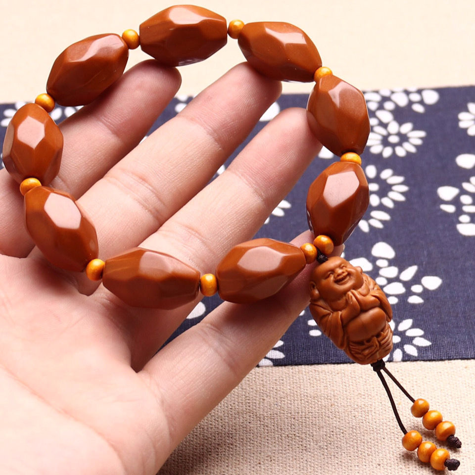 核手串核雕弥勒小卫星手串手链橄榄核雕刻手持文玩工艺品批发0690