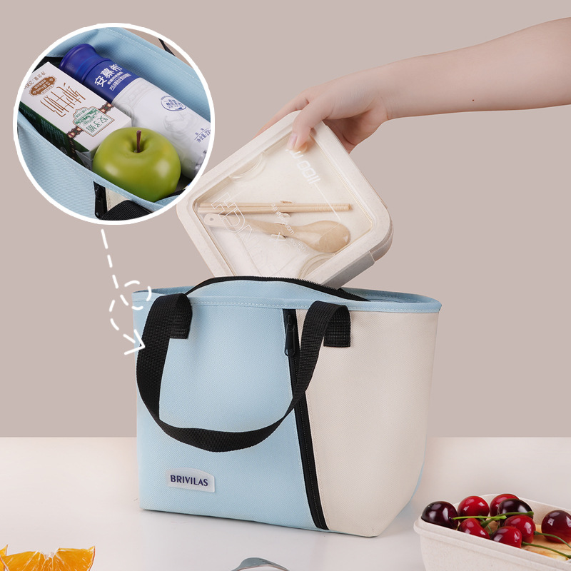 Dopamine Color Matching Lunch Bag Office Worker out Meal Bag Fresh Ice Pack Thermal Bag Portable Lunch Box Bag