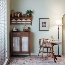 美式实木餐边柜柜子客厅靠墙家用复古小尺寸茶水储物柜北欧储物柜