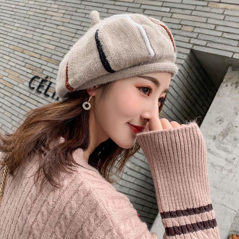 贝雷帽女秋冬新款韩版英伦蓓蕾帽日系百搭可爱甜美网红帽画家帽子