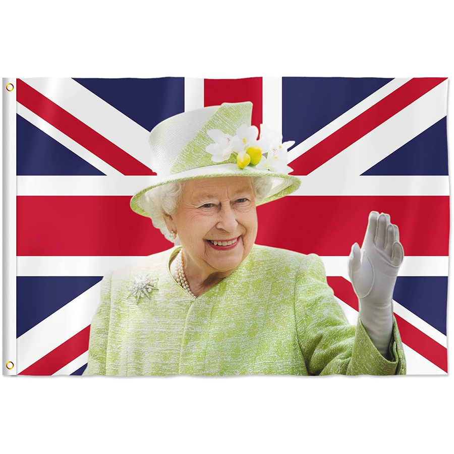 伊丽莎白二世elizabeth ii 数码印花英国女王70周年旗帜
