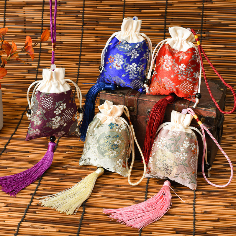 Dragon Boat Festival Sachet Sachet Car Embroidery Tassel Small Blessing Fruit Ancient Royal Court Silk Pouch Blessing Lucky Bag Perfume Bag Bag