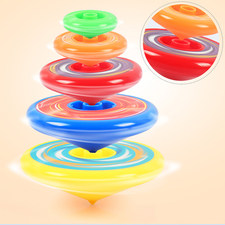 叠叠乐炫彩多层旋转新款陀螺发射器趣味叠罗汉儿童玩具炫彩专注力