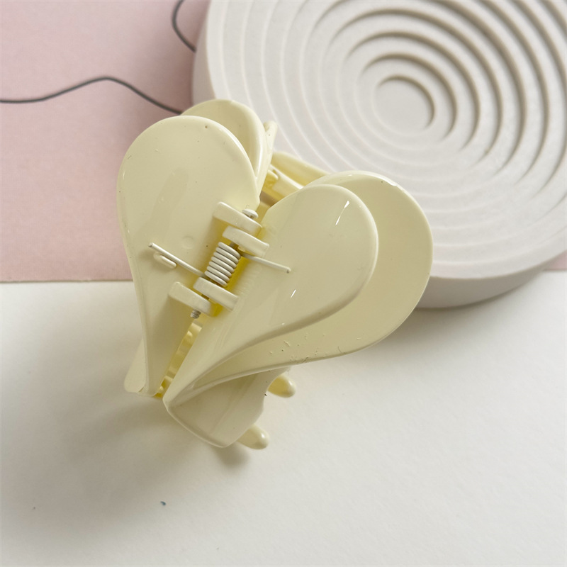 Double Heart Love Double Layer Acrylic Jaw Clip Fashion Female Ol Hair Updo Holder Back Head Shark Clip Barrettes Spot